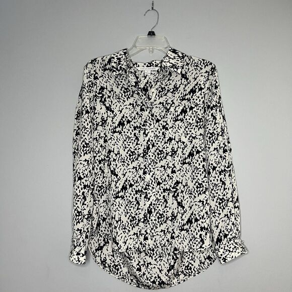 Diane von Furstenberg Women's Silk Button Down Blouse Size 2 Small Snake Print - Picture 1 of 6